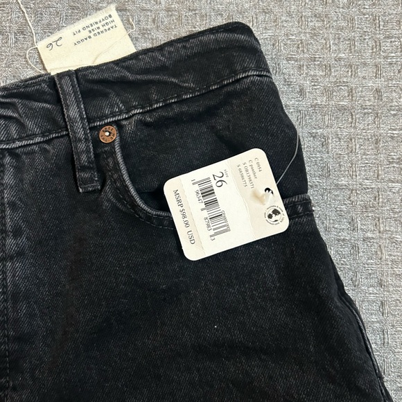 Free People We The Free Black Tapered Baggy High Rise Boyfriend Fit Jeans 26 NWT - Picture 12 of 12